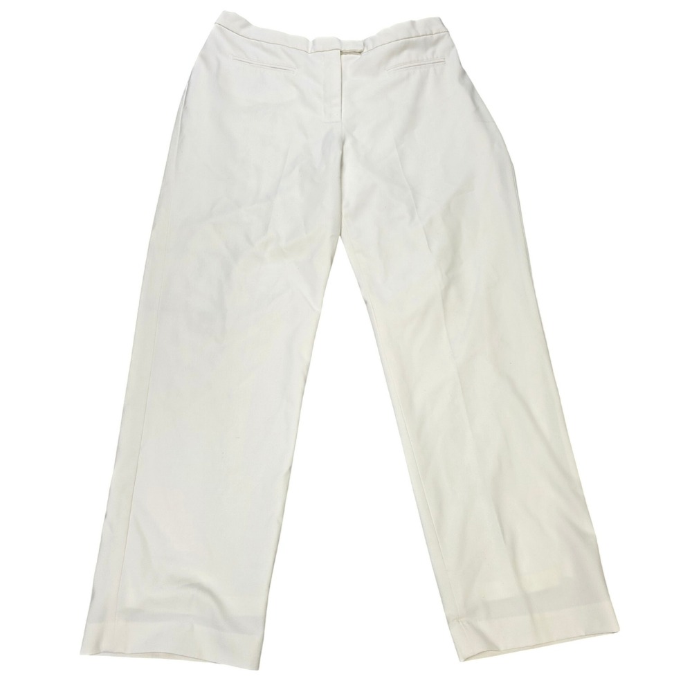 Ruby Rd Straight Leg Dress Pants Women's Size 14 White Mid Rise Elastic Back‎